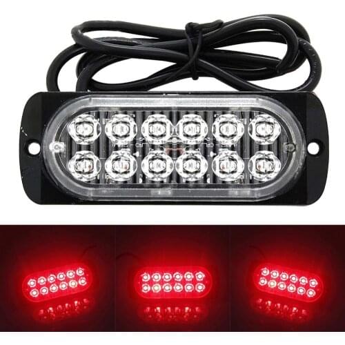 DC 12V Red 4/6/12 LED Auto Car Truck Urgent Hazard Warning Beacon Lights Bar Auto Car Truck Urgent Hazard Warning Beacon Lights