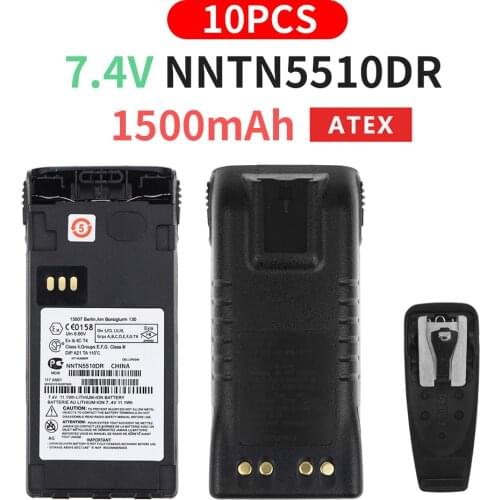 10Pcs 2200mAh ATEX Li-ion Battery For Motorola GP329EX GP339EX PTX760EX GP340 GP380 GP580 GP680 Walkie Talkie NNTN5510DR