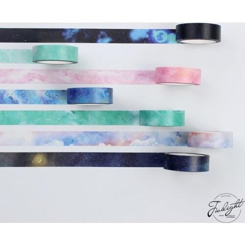 Wide 1.5cm Galaxy scenery Masking Washi Tape Decorative Adhesive Tape Decora Diy Scrapbooking Sticker Label Stationery