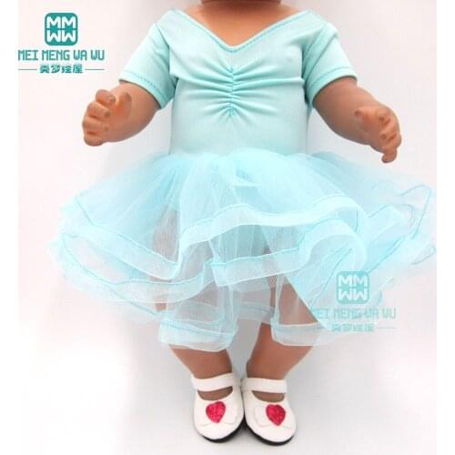 Fashion baby clothes for dolls fits 43cm new born doll accessories Ballet princess dress blue, pink, purple