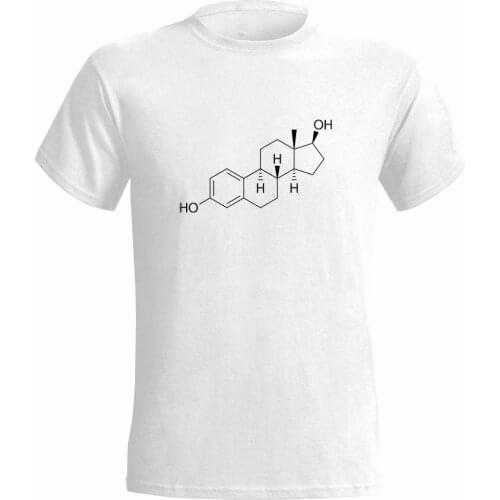Estrogen Molecular Structure Men T Shirt Sex Hormone Geek Science Steroid T-shirt Hot New Fashion Top Tees Shirts