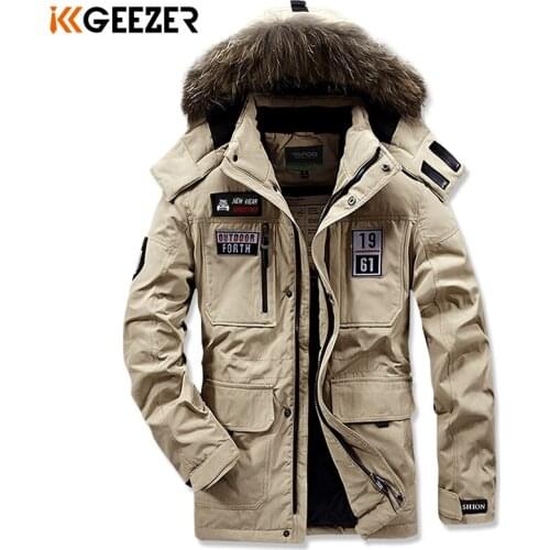 Winter Jacket Down Men Military 80% Duck Warm Men Parkas Thick Padded Waterproof Casual Loose Fur Hood Windproof Coat Plus Size