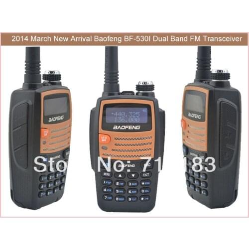 New 2014 Baofeng BF-530I Portable Two-way Radio VHF+UHF Dual Band 5W 128CH FM radio walkie talkie with Free Earphone