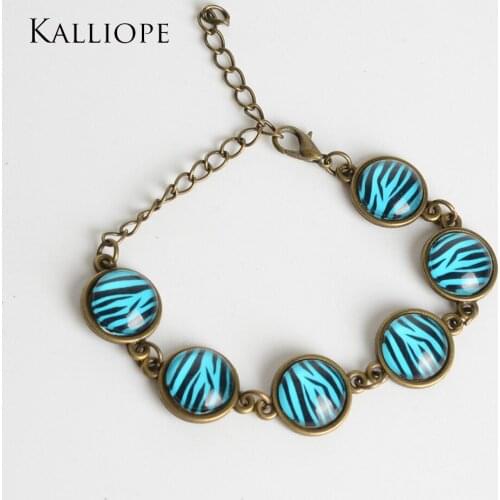 New exquisite Round Zebra Green Bronze Bracelet birthday/christmas gift wholesale for female