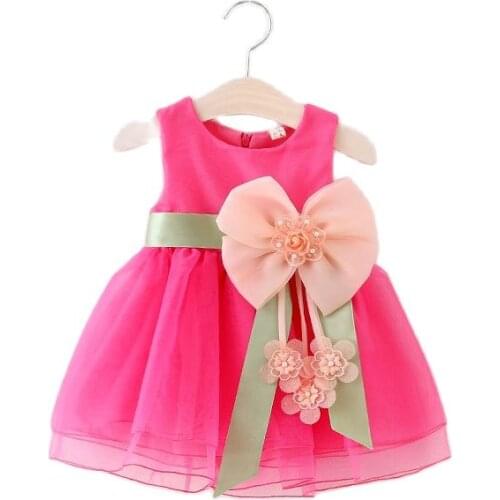 Newborn Baby Girls Dress 2021 Summer Cute Baby Princess Birthday Party Mesh Bow Dresses Costume Toddler Infant Kids Clothing