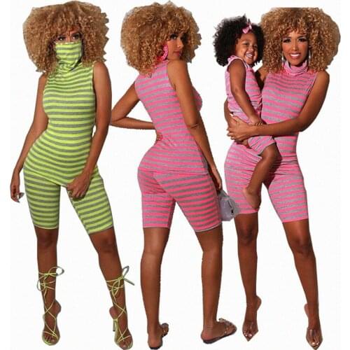 Mommy and Me Outfits Family Family Look Mother and Daughter Dress Mum and Daughter Clothes Summer Striped Sleeveless