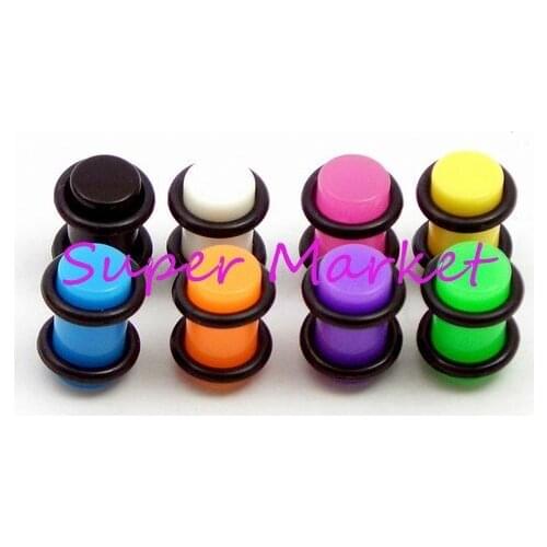 WHOLESALE UV ACRYLIC STRAIGHT EAR PLUG FLESH TUNNEL TAPER sTRETCHIN Nesest Ear Piercing Body Jewelry 3-12mm 8 Colors Earring