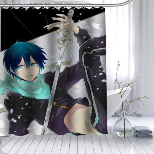 Hot Sale Noragami Anime Custom Shower Curtain 3D Waterproof Polyester Fabric Bath Curtain 12 Hooks For The Bathroom