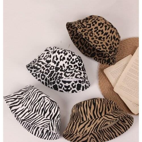 Toddler Summer Bucket Hat Cute Leopard Animal Pattern Sunscreen Panama Hats Short Brim UV Protection Children Outdoor Fisherman