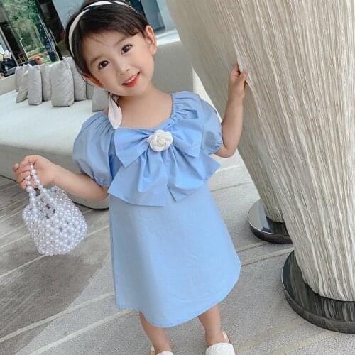 Mother Daughter Dresses Summer Family Matching Outfits Cute Cotton Big Bow Dress For Mom And Daughter Mommy And Me Clothes 2021