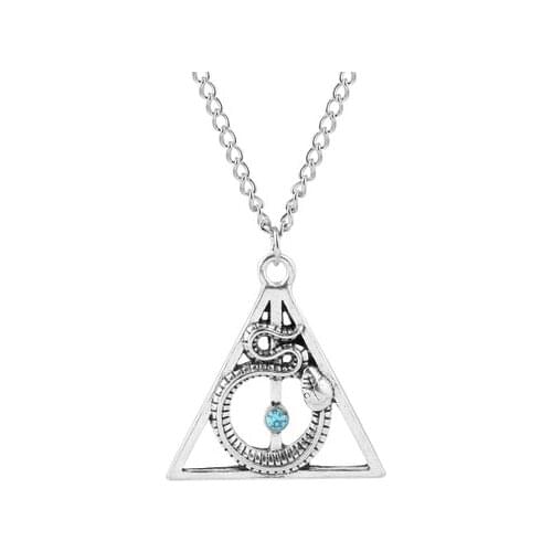 Movie&TV Harried The Deathly Hallows Alloy metal Necklace Pendants Potters Luna Triangle Jewelry gift For women men