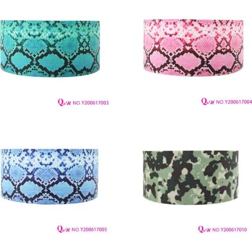 Q&N Ribbon 16mm~75mm Colorful Camouflage Fish Scale Printed Grosgrain Ribbon DIY Material Couture Accessories Free Shipping