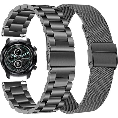 2021 Correa Stainless Steel Strap For TicWatch Pro 3/3 GPS Smart Watch Band Metal 22MM Bracelet Wrist Straps For TicWatch Pro
