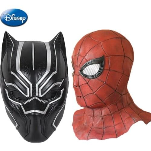 Marvel 3D Spiderman Mask Headgear Latex Black Panther Cosplay Party Props for Men Women Mask Toys for Children Halloween Gift