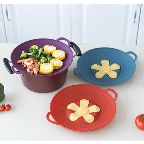 Silicone Anti-overflow Pot Cooking 3D Flower Silicone Lid Spill Stopper Silicone Cover For Pan Kitchen Accessorice Tool Pot Lid
