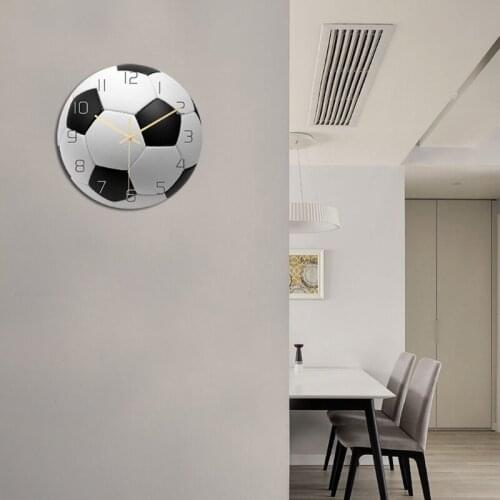 Sports Balls Wall Clock Football/Basketball/Volleyball/Baseball/Tennis/Golf Ball Clocks Mute Movement Silent Decorative for