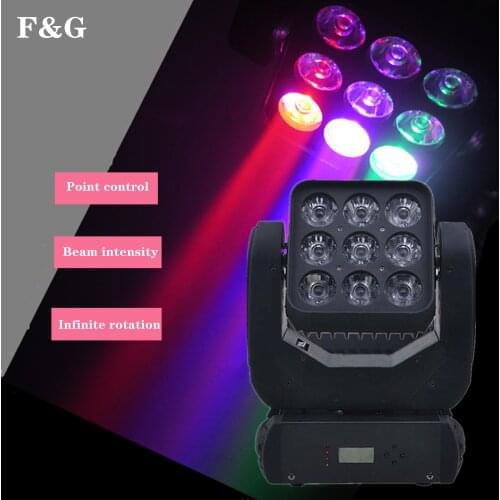 Dj Lights Moving Head Lyre Beam Led Spotlights 9X12W RGBW 4In1 Effect With Point Control For Disco Club Party Stage Lighting