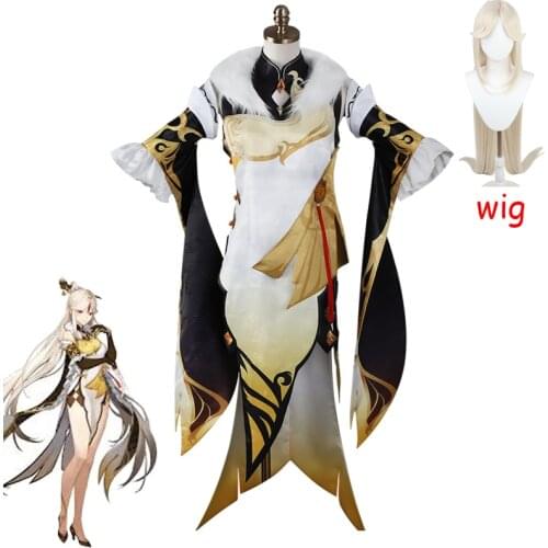 Genshin Impact Costume For Women Cosplay Suit Ningguang Cosplay Costume Sexy Women Shorts Gloves Full Set