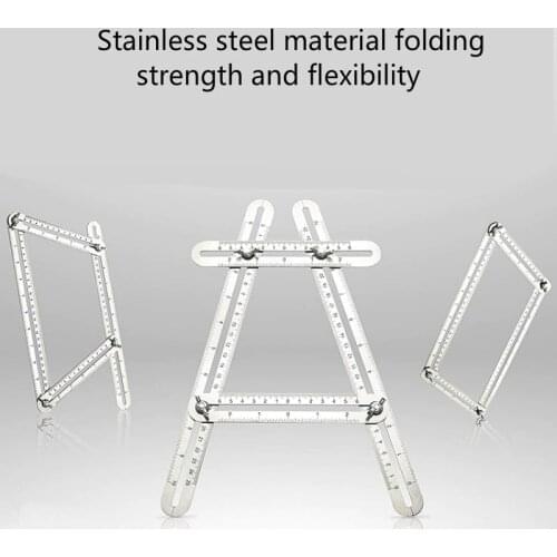 Laser figure Multi Angle Ruler Stainless Steel Foldable Template Tool Steel Four-sided Tile Flooring Measuring Tool