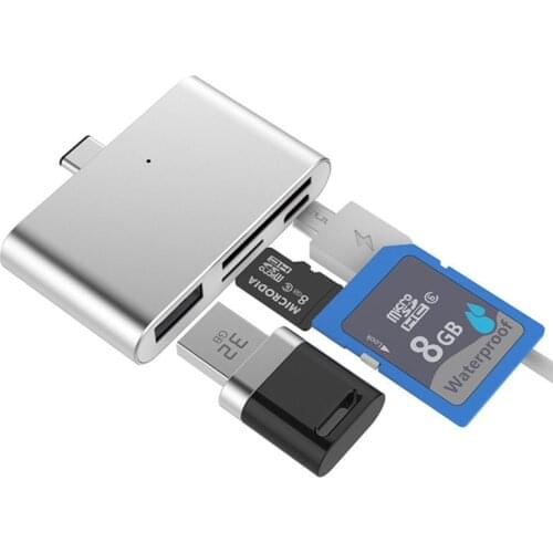 Type C Hub Usb C Hub To USB3.0 Card Reader Adapter For CF/SD/TF With OTG Function For Macbook pro Huawei Google Samsung Xiaomi