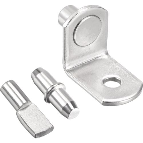 Uxcell Shelf Support Peg 3 Styles Shelf Pegs 5mm 6mm Pin Silver Tone with Hole 60pcs