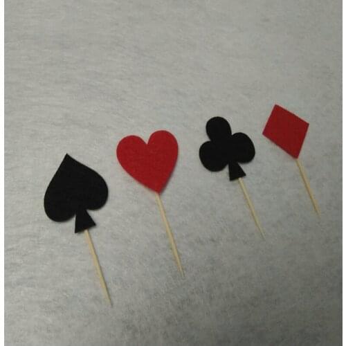 Partywakaka Cake Topper 20pcs set Poker Playing cards casino party cake flags decoration Bunting supply