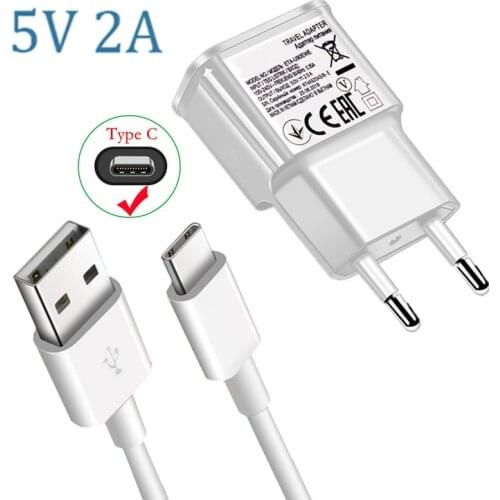 5V 2A Type C Charge Cable For Samsung Galaxy Z Flip S20 FE Note 20 Ultra S9 Plus S8 M11 A30S A20E Phone Charger USB Wall Adapter