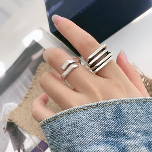 Silvology 925 Sterling Silver Multilayer Rings Thick Screw Nut Industrial Style Korea Stylish Rings for Women 925 Luxury Jewelry