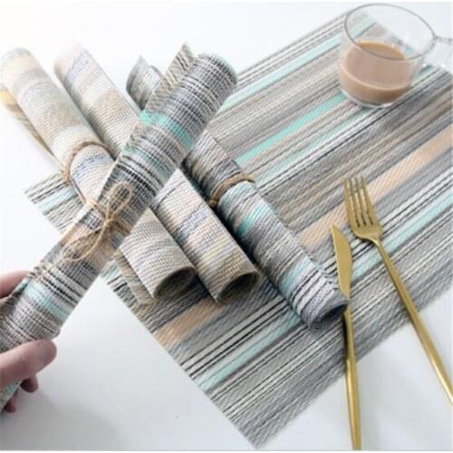 1PC Elegant PVC Non-slip Placemat Waterproof Oil-proof Table Mat Tableware Eco-friendly Heat-resistant Placemats Home Decor