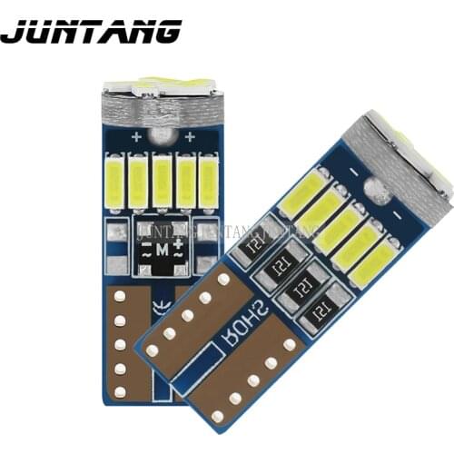 10pcs car headlight led lamp bead bulb decoding width light t10 4014 15smd canbus width light 5w license plate light