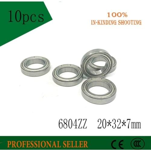 10pcs free shipping thin wall deep groove ball bearing 6804ZZ 20*32*7 mm