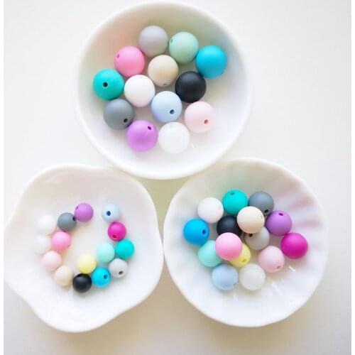 100-300pcs Round Silicone Beads 15mm 12mm 9mm BPA Free Silicone Baby Teether Beads Teething Jewelry DIY Baby Pacifier Chain