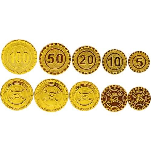 100pcs Pirates Gold Coins Plastic Game Coin Chip for Party Decoration Child Toy