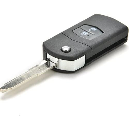 2 Button Remote Key Fob Shell Case Folding Flip With Uncut Blade For Mazda 3 5 6