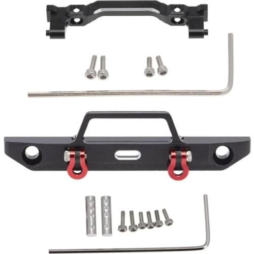 2 Pcs Metal Front Bumper with Fixed Mount Bracket for AXIAL SCX24 90081 1/24 RC Crawler Car Upgrades Parts