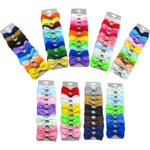 20PCS/Lot Lovely Rainbows MIX Colors Hairpins Grosgrain Ribbon Bow Clips 2020 Korean Creativity Hair Accessories For Baby Girl