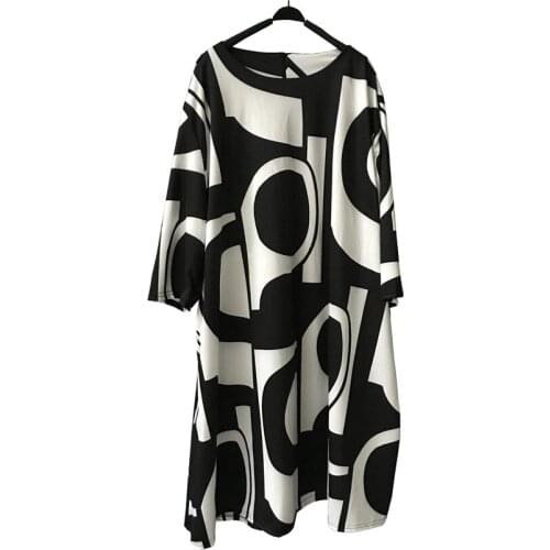 2020 new African womens dress digital print round collar basic a-line sleeve dress