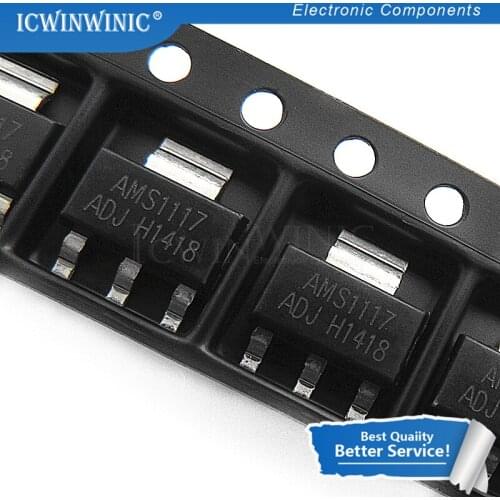 50piece AMS1117-ADJ AMS1117 SOT223 AMS1117-ADJ SOT-223 VOLTAGE REGULATOR SMD New original In Stock