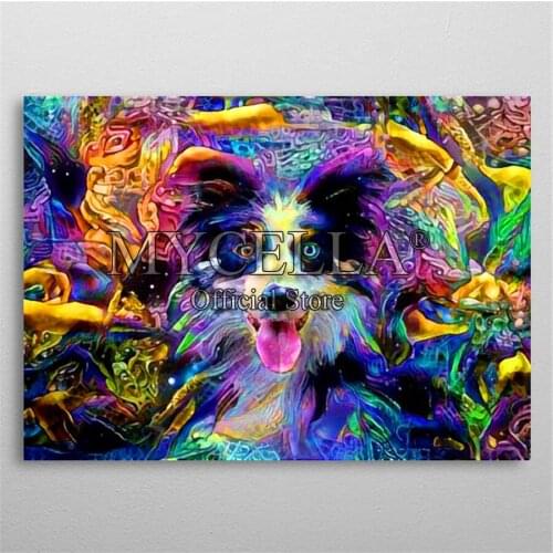5D DIY Diamond Embroidery Trippy Dog Diamond Painting Cross Stitch Full Diamond Mosaic Cartoon Animals Home Decor Craft Picture