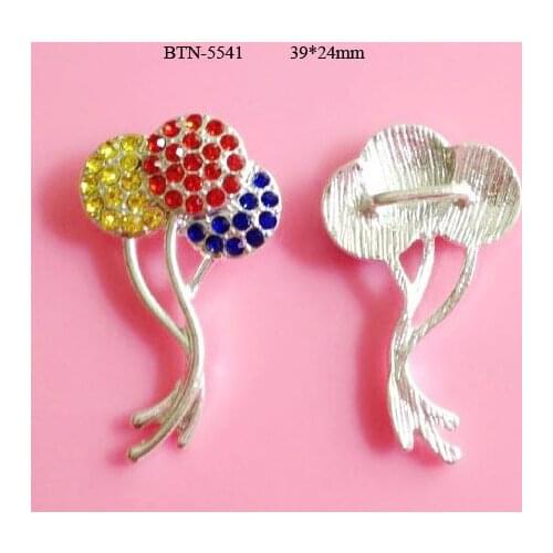 Free shipping rhinestone balloon with slider 50PCS(BTN-5541)