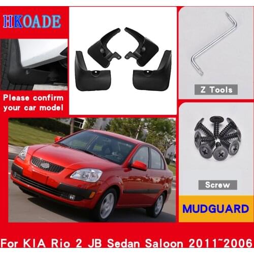 Car Fender Mud Flaps For KIA Rio 2 JB Sedan Saloon 2011~2006 Mudguards Splash Guards Fender Mudflaps Car Fender Accessories