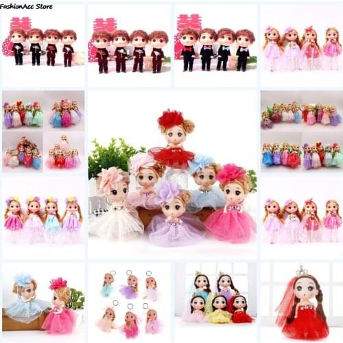 1PC Wedding Dress Cartoon Doll Key Chain DIY Jewerly Making Charms Pendant 12CM Long Dress Princess Ddung Doll For Key Chains