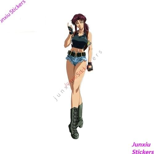 Cartoon Graffiti Anime for Black Lagoon Revy Anime Decal Laptop Windshield Funny Car Stickers Waterproof Sunscreen Car Styling