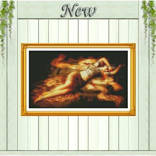 Dreamland woman,pattern print on fabric DMC 14CT 11CT Cross Stitch kit,embroidery needlework Sets,beautiful girl Home Decoration