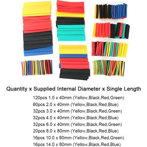 Heat Shrink Tubing Wire Cable 328Pcs Heat shrink tube kit Insulation Sleeving Polyolefin Shrinking Assorted
