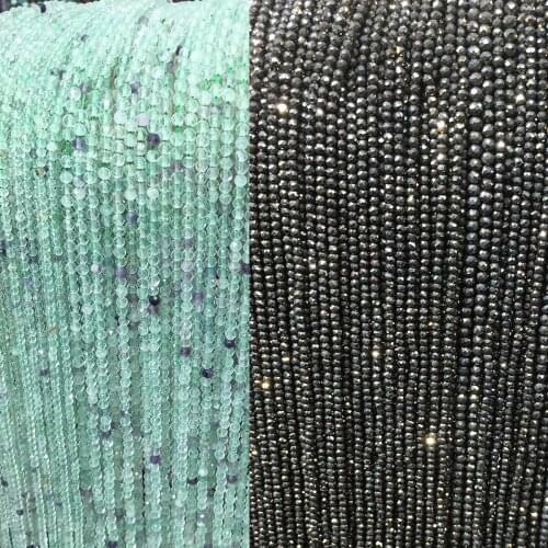 Natural Pyrite Cut Beads 2mm 3mm Featured Angle Cut Small Beads Green Fluorite Necklace Bracelet Accessories 16 Inches