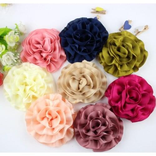 Baby girl fabric shabby frayed chiffon flower,chiffon Rosette Trim flower for DIY hair flower,patches flower