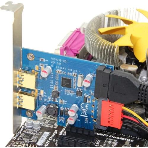 2 ports usb 3.0 pci-e PCI E express Card adapter Expansion Adapter Add On Cards 20 pin + SATA power supply with NEC chip