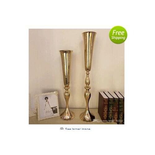 88cm height silver gold metal candle holder candle stand wedding centerpiece event road lead flower vase 10 pcs lot