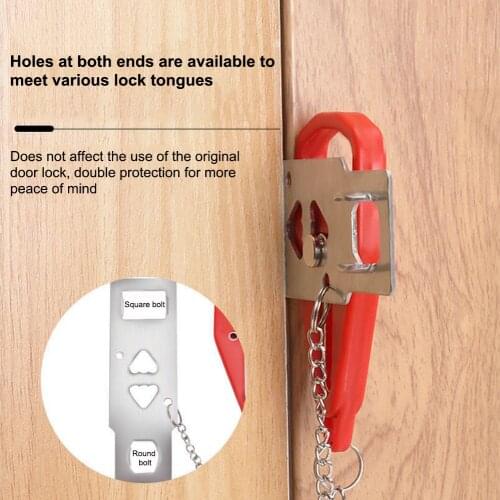Portable Door Lock Safety Latch Metal Lock Home Room Hotel Anti Theft Security Lock Travel Accommodation Door Stopper
